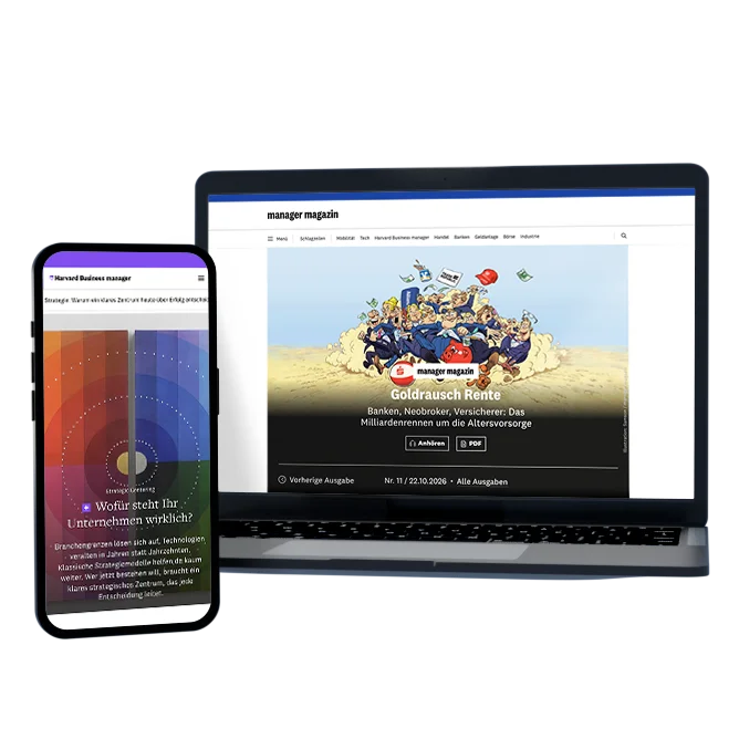 manager+ auf verschiedenen Geräten lesen