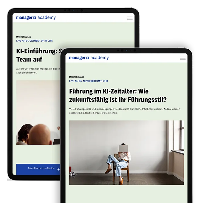 Zwei Tablets mit Masterclasses